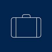 A graphic with a blue background and a white briefcase icon.